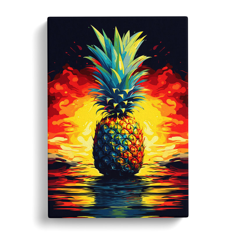 Pineapple Abstract - Wrapped Canvas, 50cm H x 35cm W x 3cm D