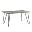 Table 5 pièces: table moderne en métal et chaise en velours gris avec structure moderne