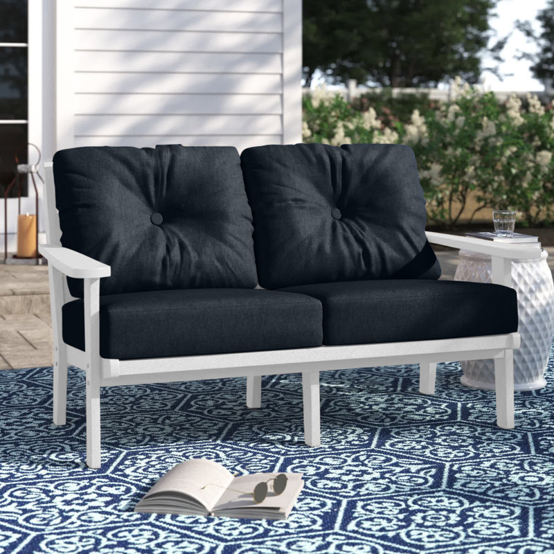 Causeuse Sarahi POLYWOOD x Sol 72, Marine Indigo Revolution®, Blanc