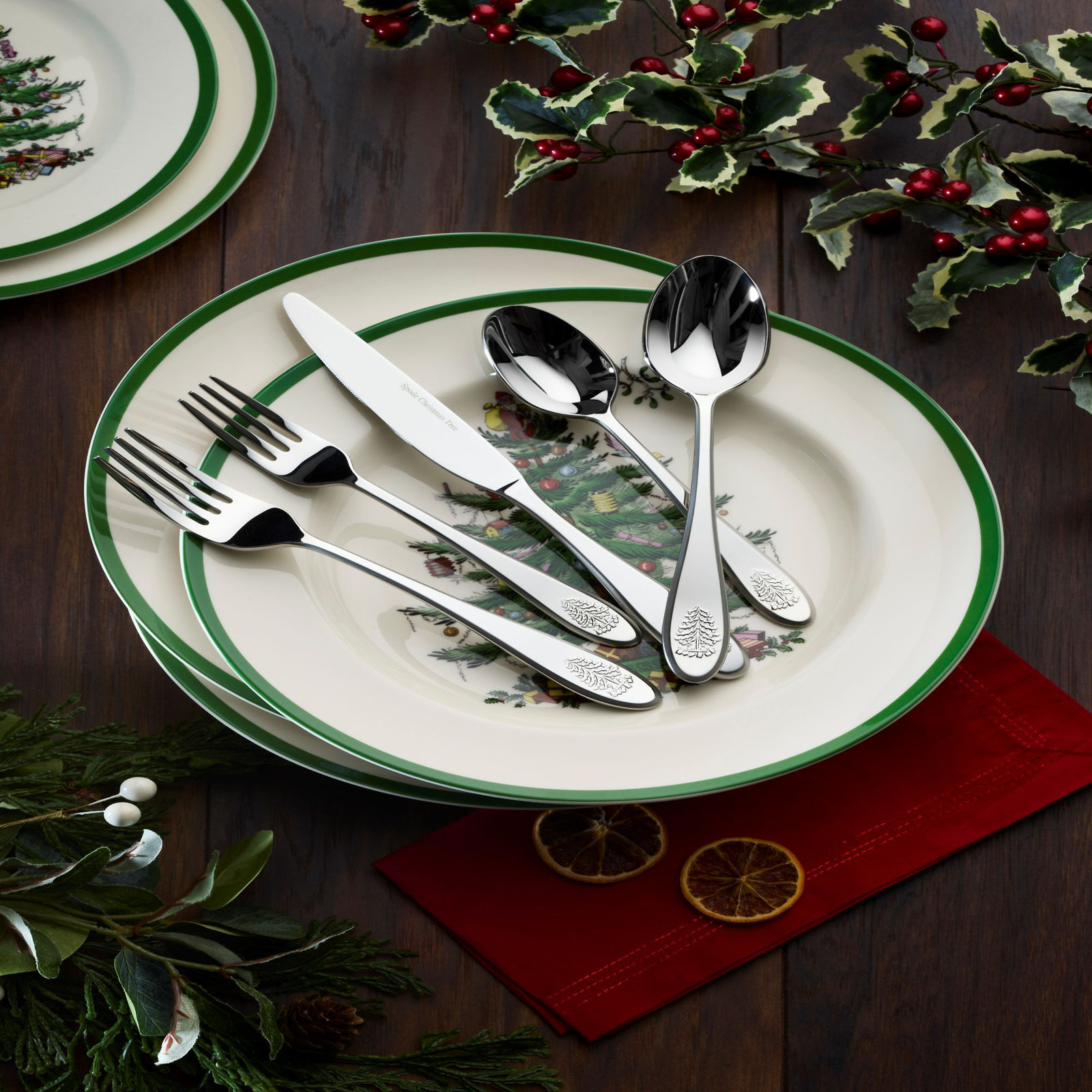 Spode Christmas Tree 20 Pc Cutlery Set