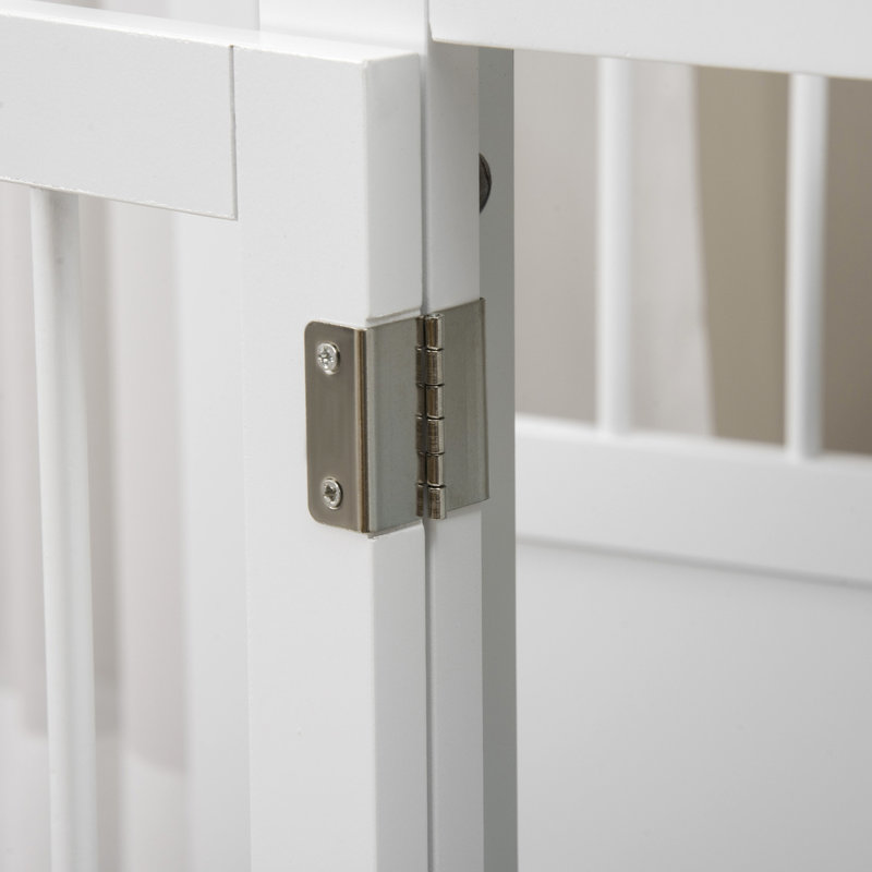 Cage pour chien comme table de bout, blanc. Pour les petits chiens, avec espace spacieux, portes triples, pièce de couplage magnétique, tubes en acier avec une grande surface de table, serrure