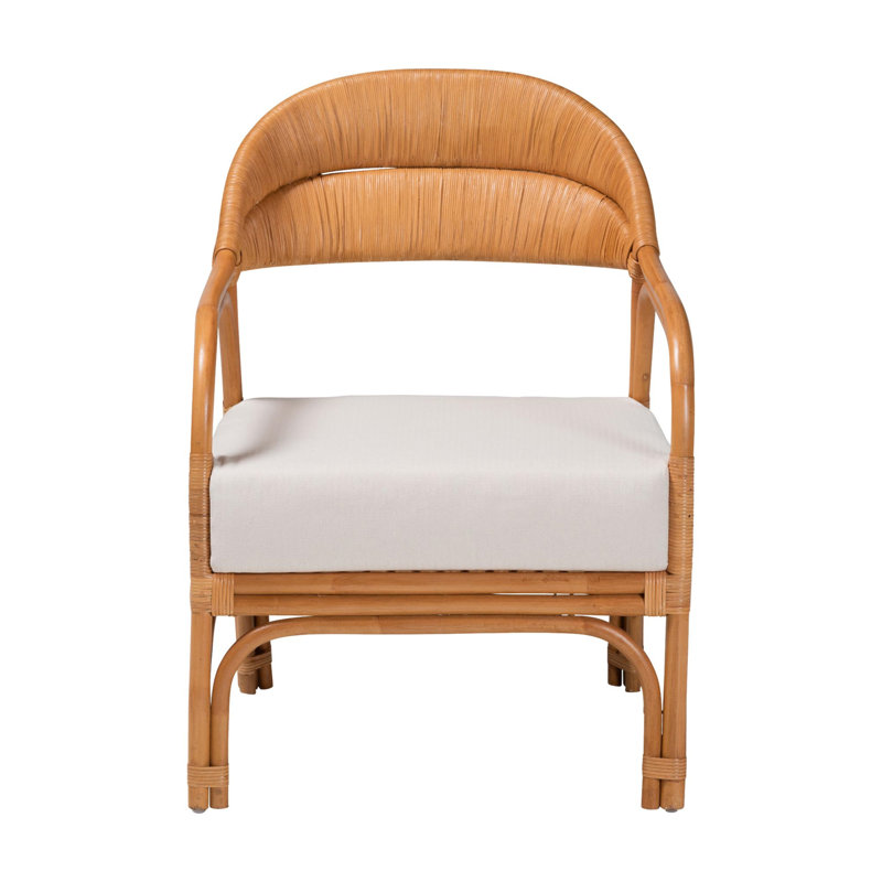 Fauteuil bohémien en rotin miel clair