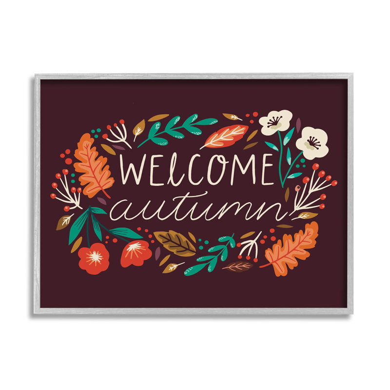 Bienvenue à  l'automne : les plantes d'automne - 224, H 11 po x l 14 po x P 1,5 po, Estampe numérique Farmhouse