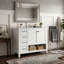 Meuble-lavabo moderne 36 po avec lavabo en céramique, armoire de rangement en bois massif avec tiroirs et tablette ouverte (blanc / noir / gris)-132392933