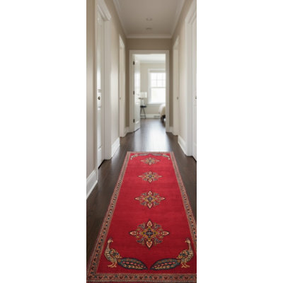 Tapis oriental rouge unique 4X9 One-of-a-Kind