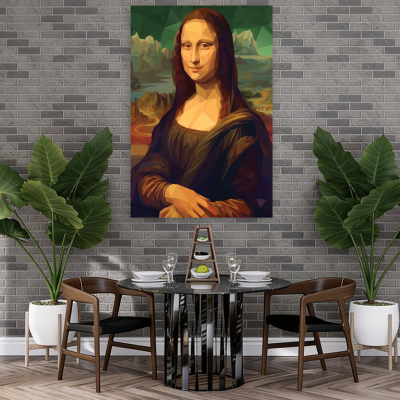 «Iconic Geometric Portrait Abstract Classic Geometric Landscape Portrait», reproduction d'art murale, 60" H x 40" W