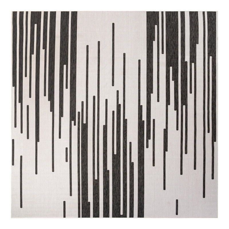 Outdoor Modern Indoor/Outdoor Area Rug, Square 13' 1"
