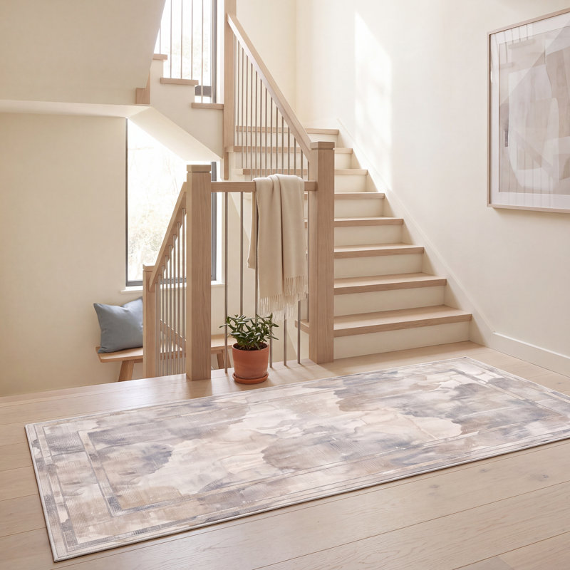 Tapis moderne en agate, effet aquarelle abstrait bleu-gris-beige, lavable en machine, antidérapant, à poils courts, pour l'intérieur et l'extérieur, adapté aux animaux domestiques, idéal pour le salon, la chambre, la salle à manger, l'entrée, le couloir ou le bureau.