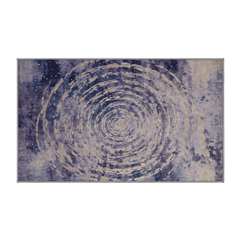 Machine Washable Gray Area Rug, Rectangle 6' x 9'