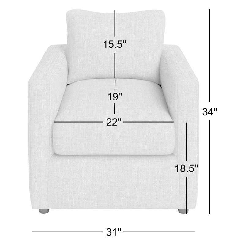 Godwin Upholstered Armchair, Drusky Linen Sustain® Basketweave
