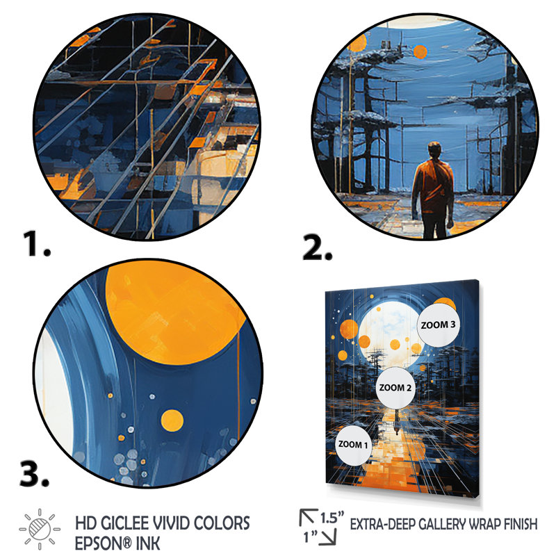 «Hinrikus Yellow Solar Specks», impression géométrique sur toile, H 32 po x l 24 po x P 1 po, Encadrement doré