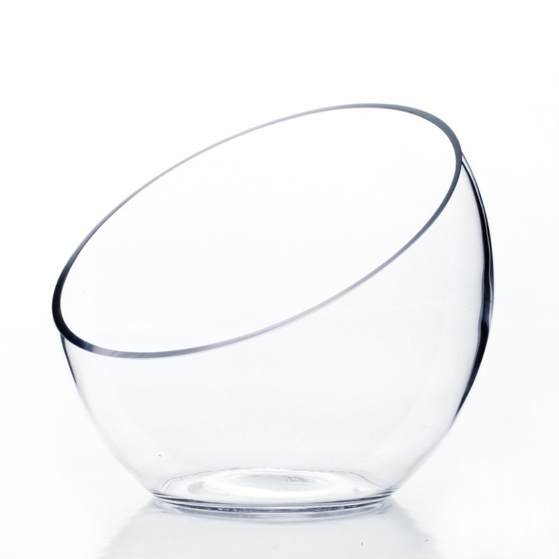 Vase de table avec bol coupé, H 6 po x l 7 po x P 7 po
