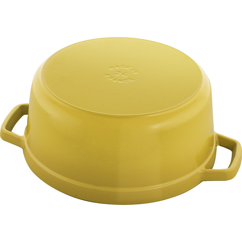 La Cocotte Cast Iron Round Cocotte, Citron, 5.5 quarts