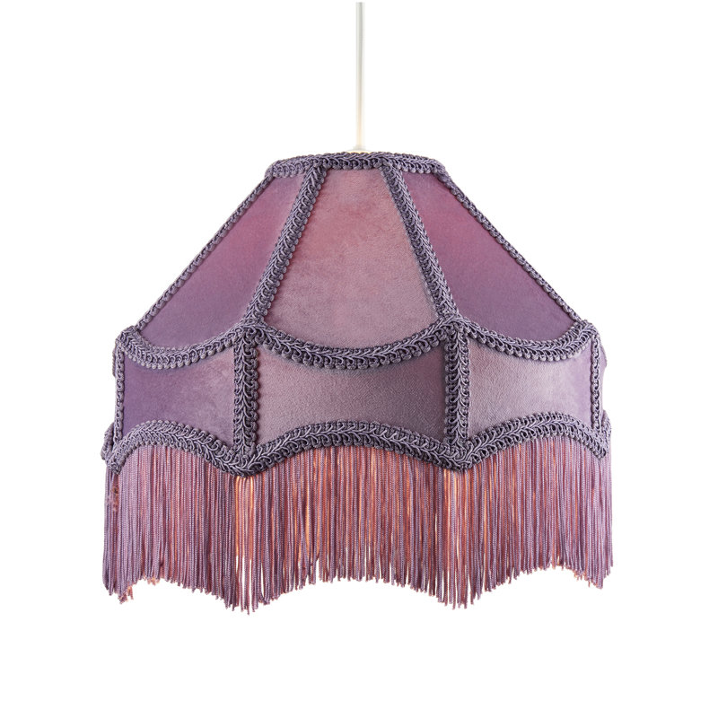 19cm H Velvet Empire Lamp Shade ( No Direct Attachment Method ), Soft Lilac