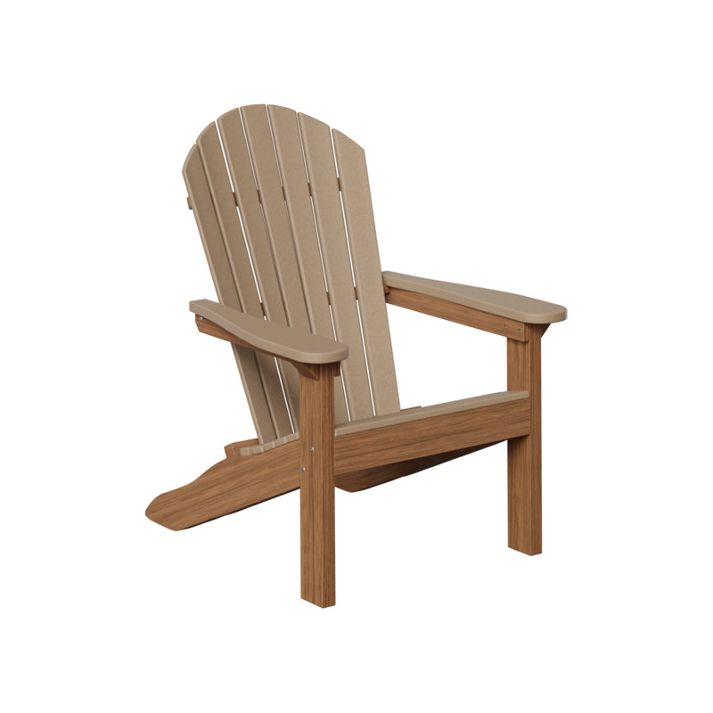 Berlin Gardens Kids Comfo Back Adirondack Chair, Weatherwood/Antique Mahogany
