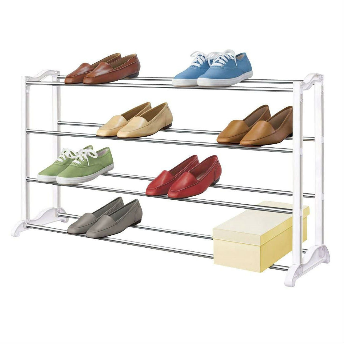 20 Pair Stackable Shoe Rack Rebrilliant Finish: Black