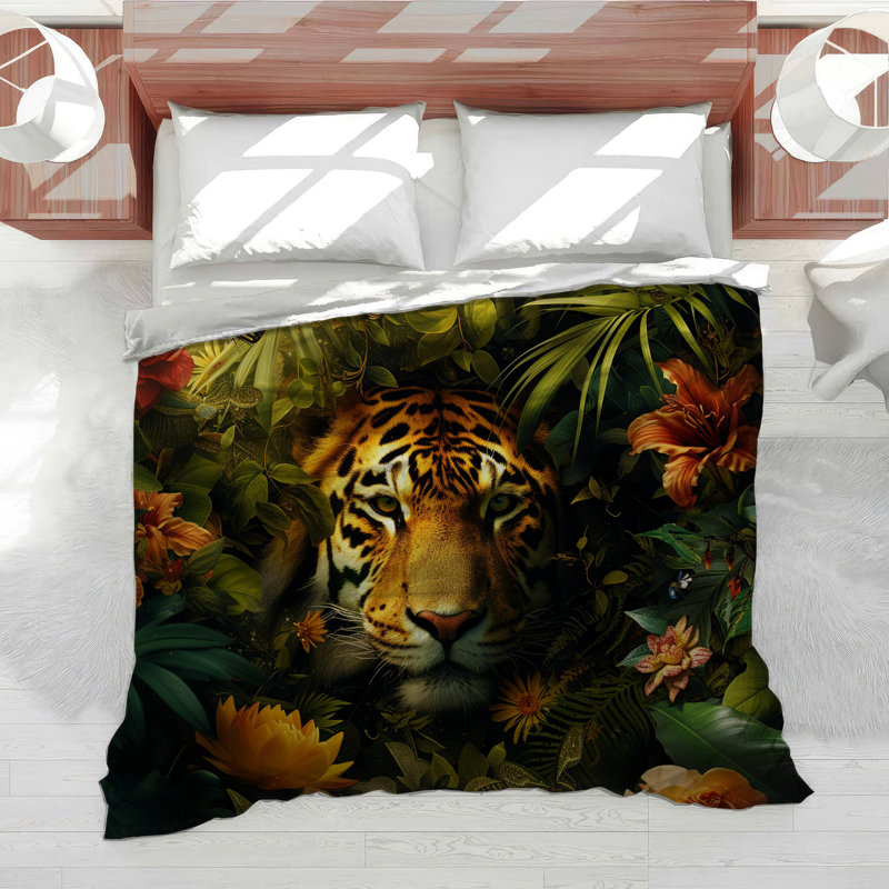 Édredon en mélange de coton Tiger Wildlife, Édredon simple