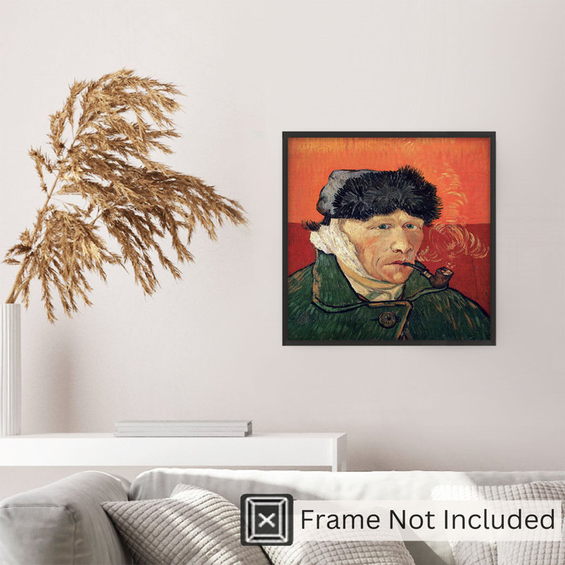 People and Portraits Vincent van Gogh, autoportrait avec oreille bandée et tuyau, reproduction d'art classique sans cadre