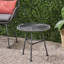 Table d'appoint moderne grise avec plateau en verre trempé polyvalent