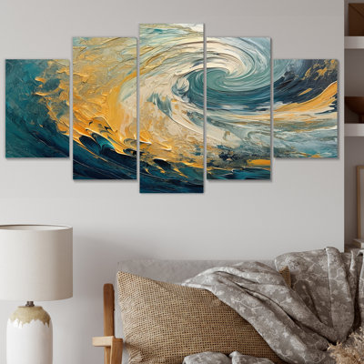 Wendell - Abstract Spirals Wall Art Print - 5 Panels