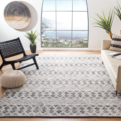 Tapis en laine et coton touffeté à la main Gardea