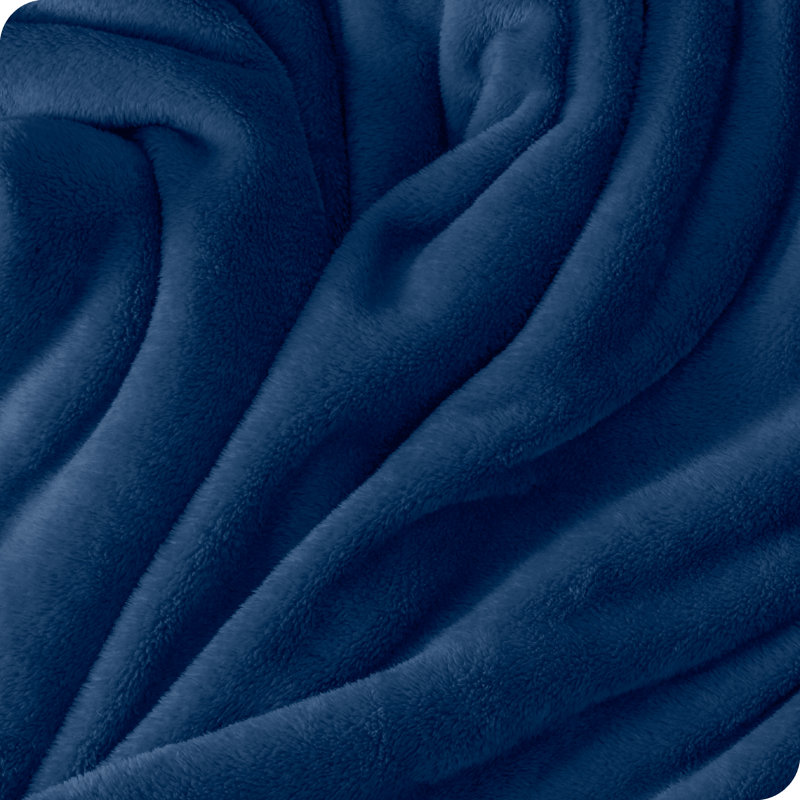 Bare Home Microplush Fleece Blanket - Fuzzy, Warm, Bed/Throw Blanket, Dark Blue, Throw