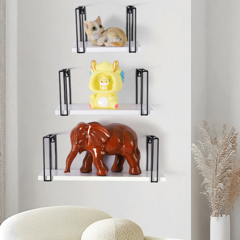 Rishipal 3 Piece Floating Shelf, Highgloss Sand Grey