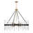 Santiago 12-Light Chandelier in Matte Black with Warm Brass Accents