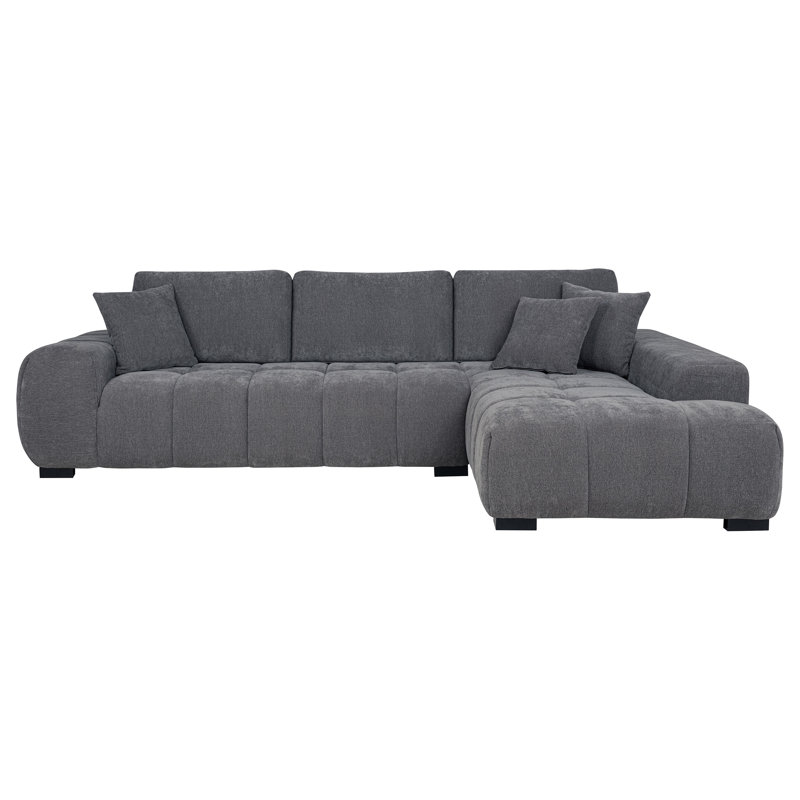 Kemp Sectional, Gray Polyester