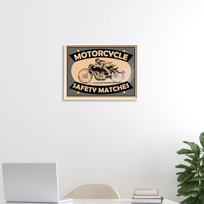 " Motorcycle Safety Matches Grey Tan Bike Rider " by Mark Rogan