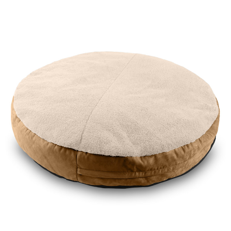 Lit pour chien Robbi rond pour petits, moyens et grands chiens, Grand (H 10,5 po x l 48 po x P 48 po), Nuage / beige