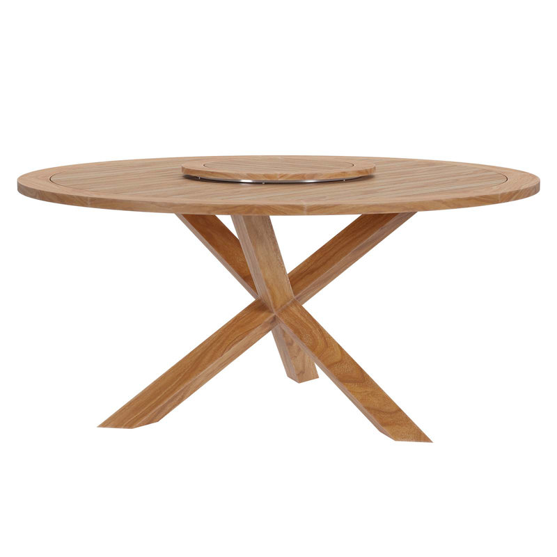 Wellspring 63" Natural Teak Wood Outdoor Dining Table