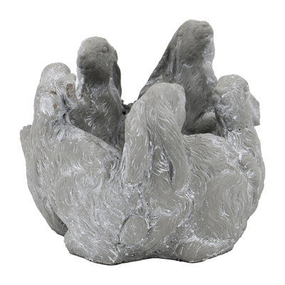 5 Planter, Cement - Shaped, 10X8x6.5 Inches, Gray, A Distinctive Feature For Your Home's Decor Planter Made Of Cement, Gray Color, Ideal Home, Patio, Porch Or Greenhouse