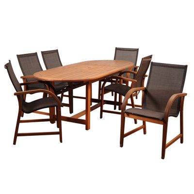 Alyisa 62" Eucalyptus Patio Dining Set
