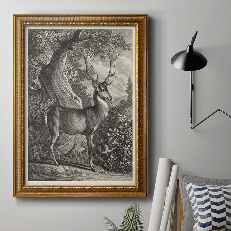 Woodland Deer I - peinture sur toile encadrée, L 16 po x H 20 po