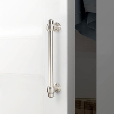 20 Pack 5 Inch Cabinet Handles Brushed Satin Nickel Drawer Pulls, Heavy Duty Zinc Alloy Kitchen Hardware With Installation Screws, 128Mm Hole Center