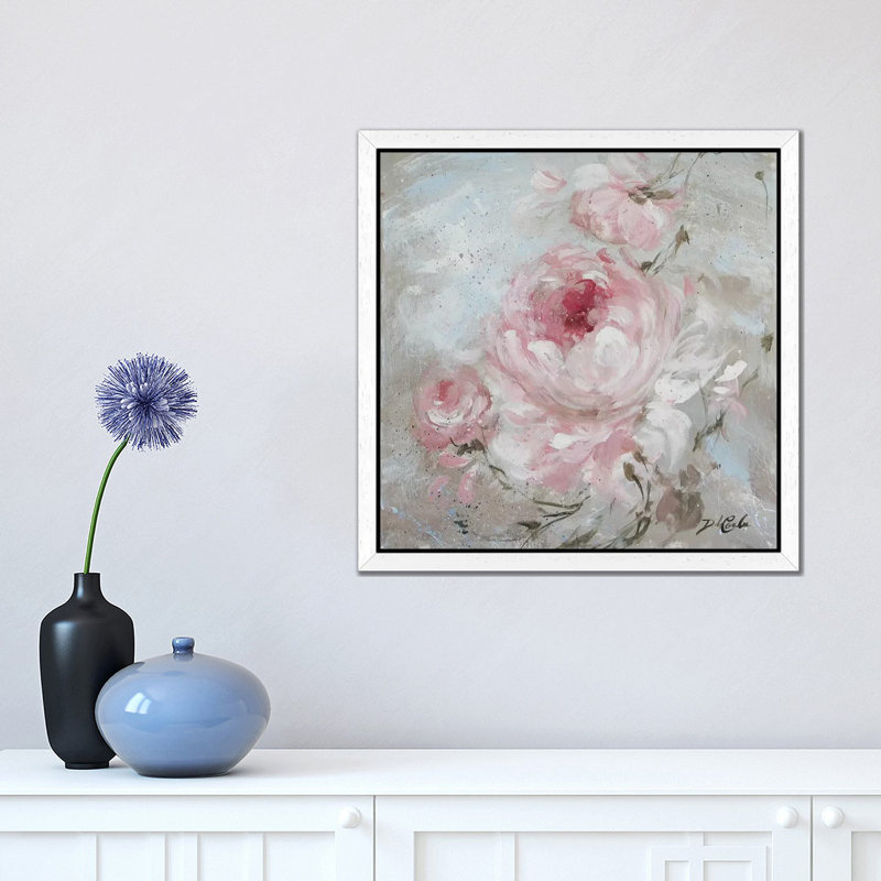 Blush II by Debi Coules - Floater Frame Painting on Canvas, 66.04 cm H x 66.04 cm W, White