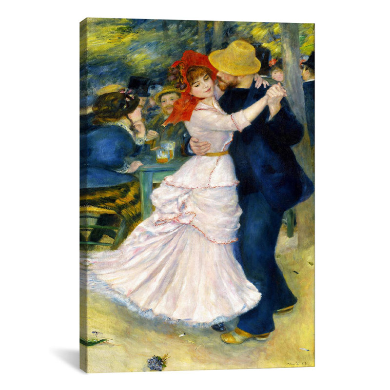 « Dance at Bougival » par Pierre-Auguste Renoir, reproduction d'art sur toile, H 40 po x l 26 po x p 1,5 po, Toile tendue