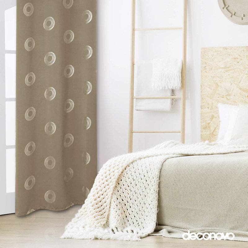 Aquira Room Darkening Curtain Pair, 42" W x 45" L, Khaki