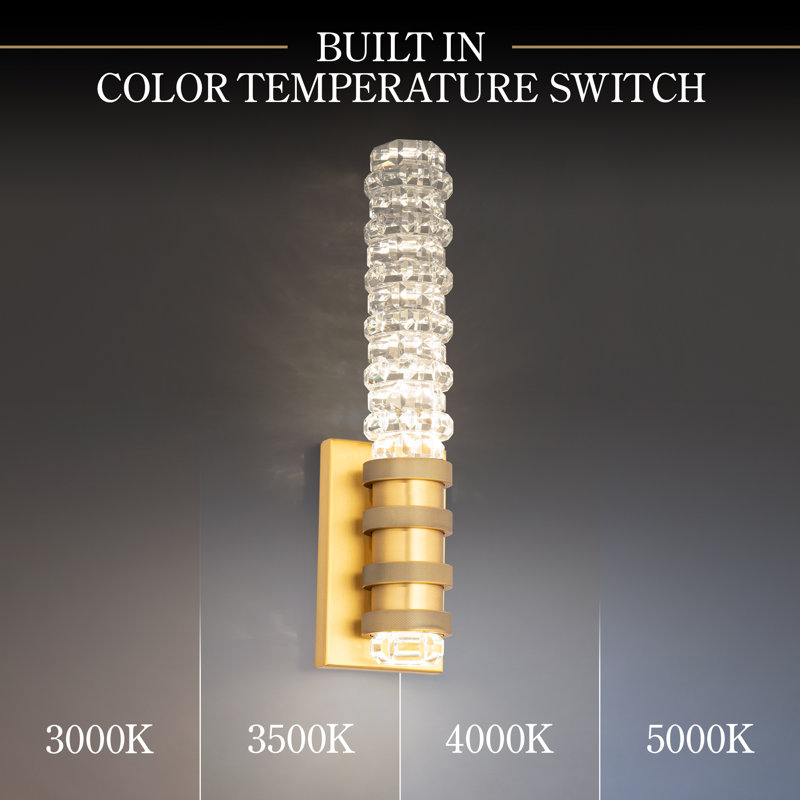 Kemberly 2 - Light LED Armed Sconce, Aged Brass