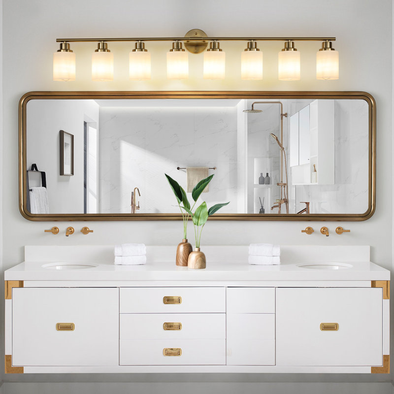 8-Light Modern Bathroom Vanity Light, Golden