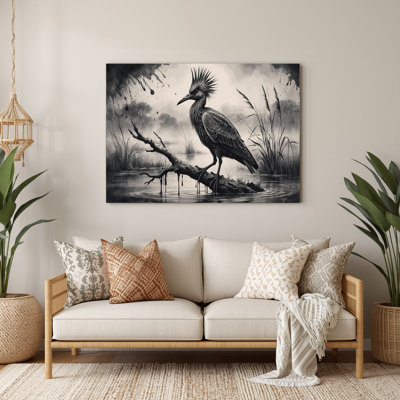 Art mural gris sur toile faune