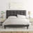 Size Modern Upholstered Bed Frame with Adjustable Square Tufted Headboard-93363909-99170190
