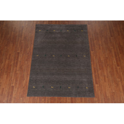 Handmade Gray Gabbeh Indian Area Rug
