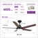 Modern Ceiling Fan with Light 48'' 5-Blade Ceiling Fan With Light Kit And Dimmable LED Light Kit