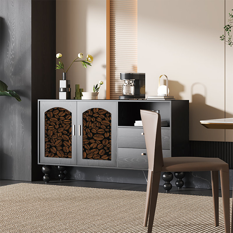 Buffet 59,1 po multifonctionnel, Noir / brun
