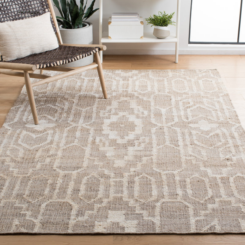 Artian Southwestern Flatweave Jute/Sisal Area Rug in Beige, Runner 2'3" x 9'