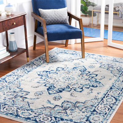 Tapis ivoire / bleu