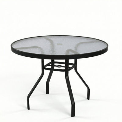 Glass 42" Round Dining Table