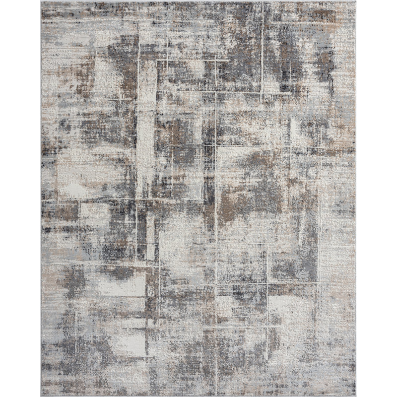 Miamiville Area Rug in Gray/Ivory, Rectangle 2' x 3'